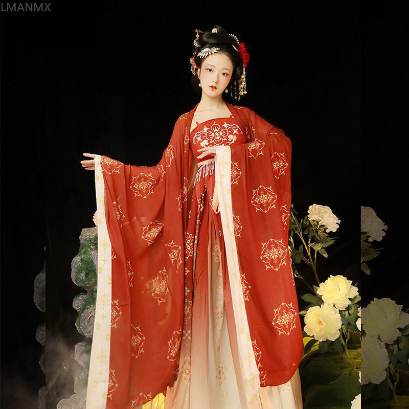 هانفو فستان كوسبلاي ، فستان خيالي صيني ، زي صيني قديم ، سلالة تانغ