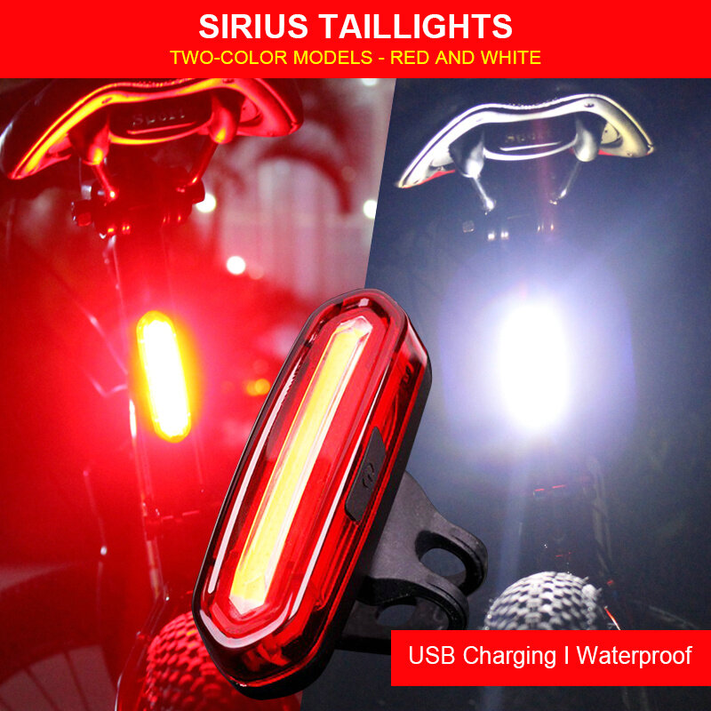 Luz LED trasera y delantera para bicicleta, resistente al agua, recargable vía USB, para ciclismo de montaña