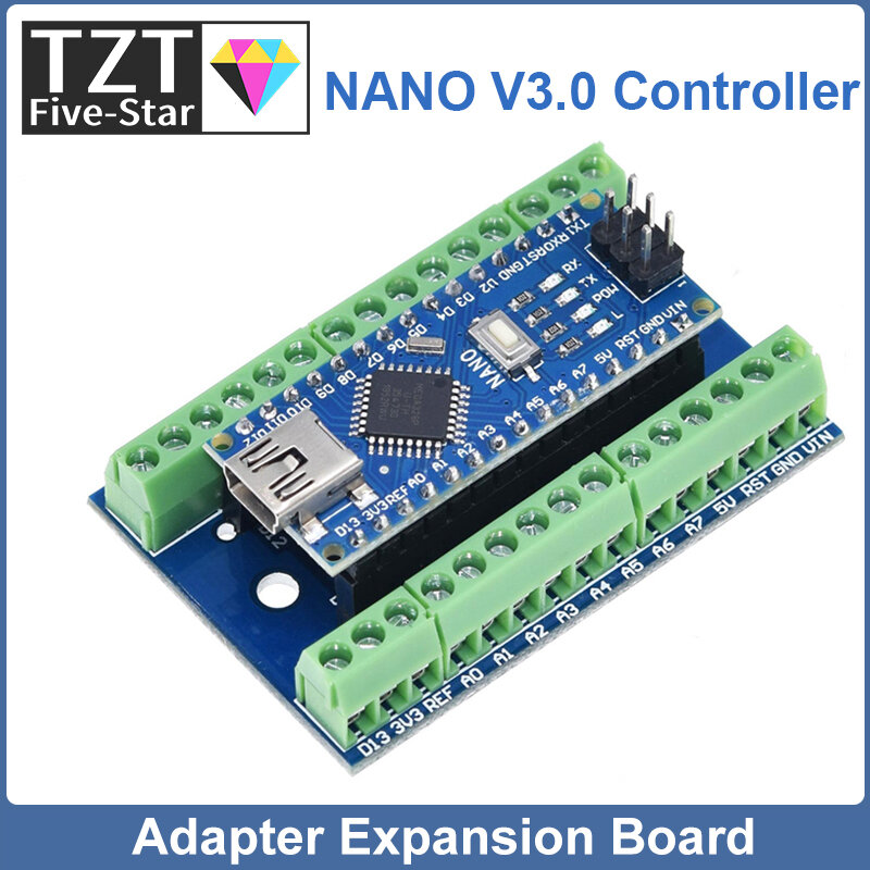 NANO V 3,0 Controller Terminal Adapter Expansion Board NANO IO Schild Einfache Erweiterung Platte Für Arduino AVR ATMEGA328P