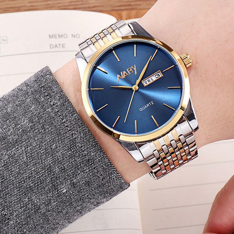 NARY Business Watch Classic Wear Resistant Quartz Wristwatch Stainless Steel Belt Business Watch for Party