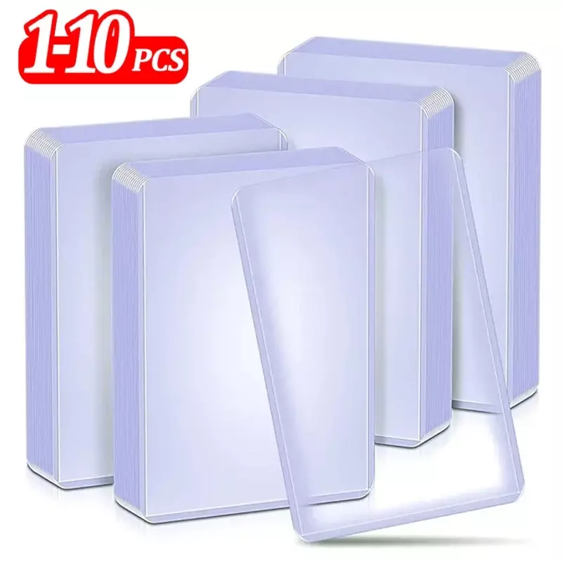 Transparent PVC Toploaders Protective Sleeves for Collectible Trading Basketball Sports Idol Cards 35PT Game Card Holder 3x4''