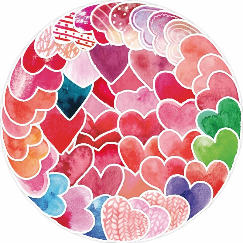 Pegatinas de dibujos animados Love Valentine Series para decoración de escritorio, adhesivos de grafiti adecuados para cascos de ordenador portátil, Juguetes DIY, venta al por mayor, 50 piezas