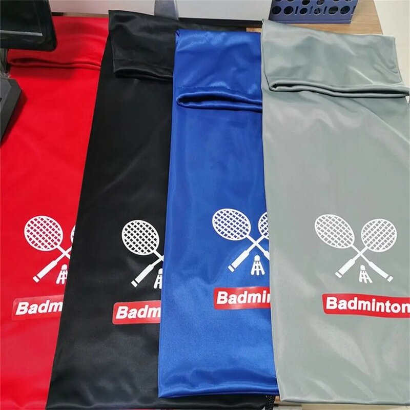 Badminton Racket Hoes Zachte Opbergtas Met Trekkoordzak Draagbare Tennisracketbescherming