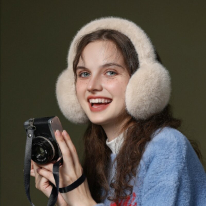 Soft Plush Winter Ear Warmer Earmuffs for Women Outdoor Cold Protection Windproof Fashion Solid Folding Ear-Muffs Ear Cover