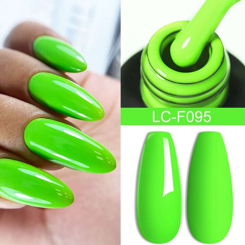 LILYCUTE-esmalte de uñas en Gel fluorescente, barniz semipermanente de Color neón, rojo, amarillo, verde, arte de uñas, LED UV, manicura, 7ML