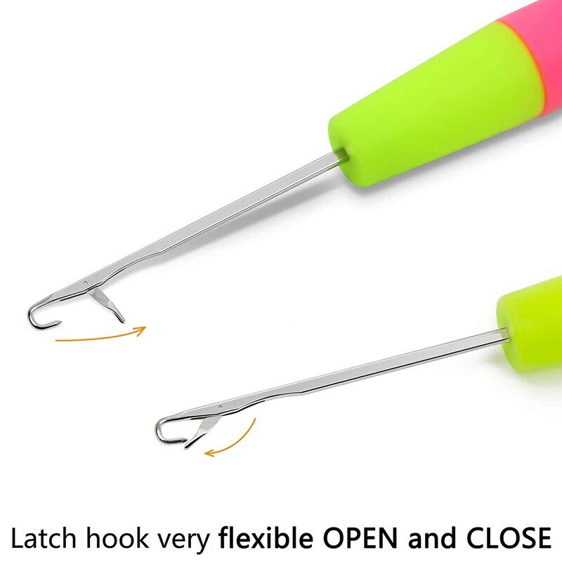 Gancho de pestillo trenzado de plástico, aguja de ganchillo, trenza artesanal, herramienta para hacer extensiones de cabello trenzado, Dreadlock