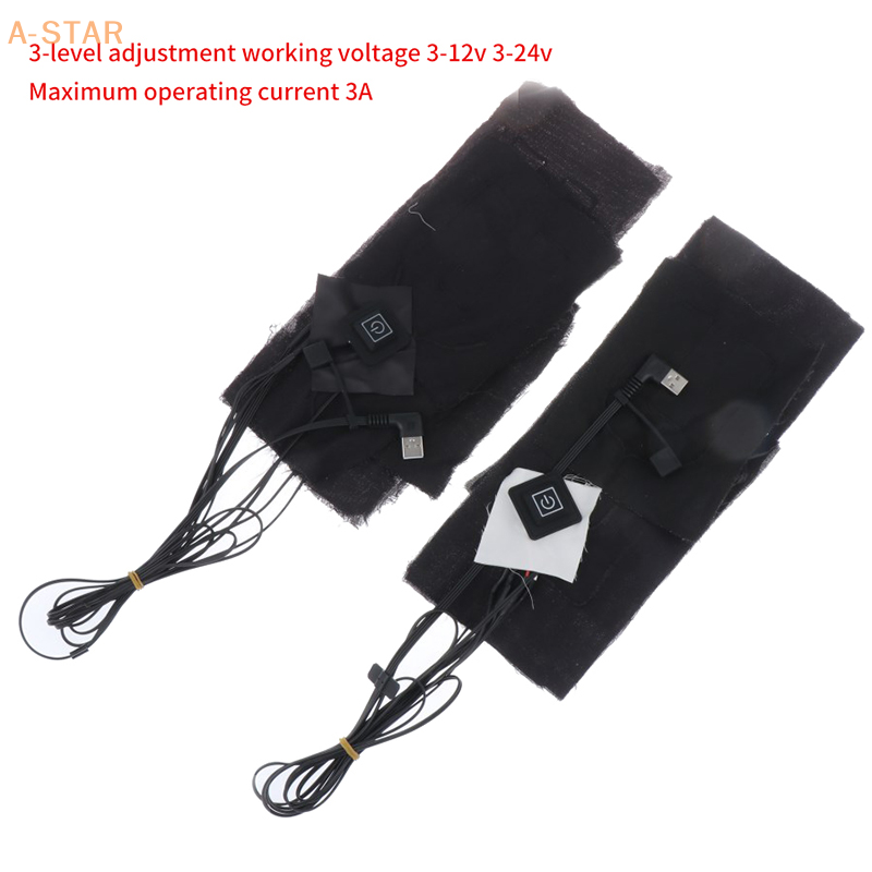 4 In 1 USB Heated Pads Waterproof Carbon Temperature Adjustable Foldable For Vest Jacket Clothes Heating Winter Warmer Pad
