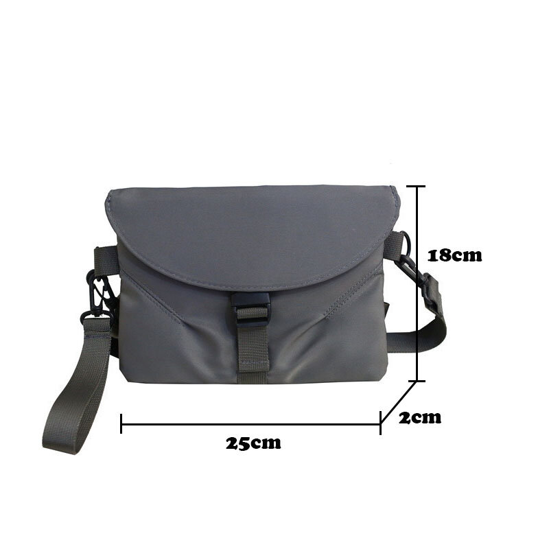 Bolsa de ombro de nylon impermeável para homens e mulheres, cor sólida, sacos mensageiro, bolsa de telefone, bolsa unissex, casual crossbody, moda
