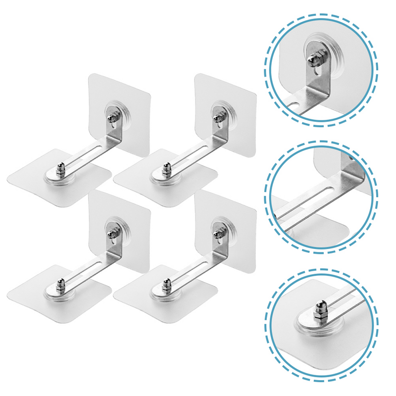 4 Pcs Cabinet Holder Adhesive Furniture Anchors Wall for Anti Tip Kit Dresser Suite Baby Proofing Stainless Steel Secure to Tvs