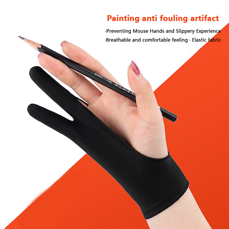 Voor Universele Potloodhandschoenen Palm Rejection Art Painting Schetsen Twee Vingerpainting Tablet Pad Pen Handschoen Voor Tablet