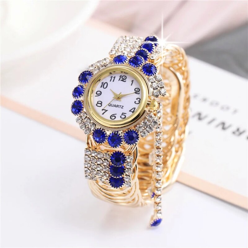Reloj con diamantes brillantes para mujer, pulsera informal de lujo, relojes de cristal