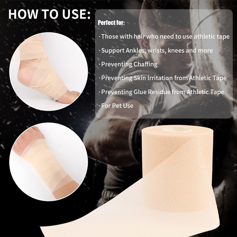 2 pçs espuma de algodão pele filme auto-adesivo elástico bandagem cotovelo joelheiras esponja lesão muscular underwrap patellar esportes fitas