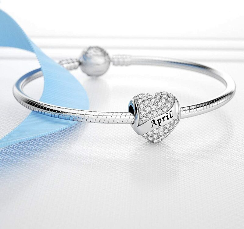 Neue 925 Sterling Silber 12 Monate Geburts stein bunte Zirkon Charm Perle passen original Pandora Armband DIY Schmuck für Frauen Geschenk