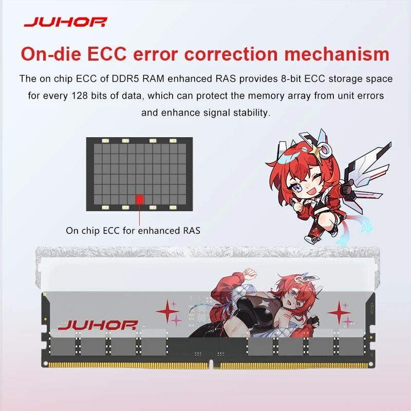 JUHOR DDR5 Memória RGB 16GB 6400MHz 6800MHz Hynix A- Die Original Chip Desktop Computer Ram