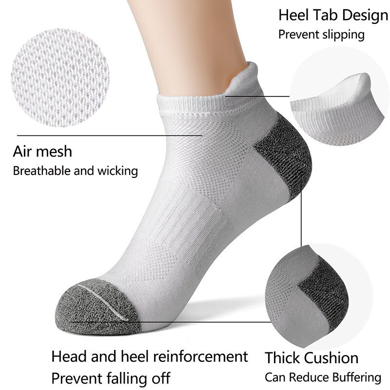 Chaussettes de sport 10/20 coton, 5/100% paires, courtes, de haute qualité, en maille respirante, pour le cyclisme, la course à pied, l'été