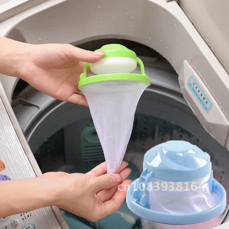 Penyaring rambut jala portabel untuk membersihkan pakaian bola tas serat kotor kolektor mesin cuci penyaring penangkap bola cucian