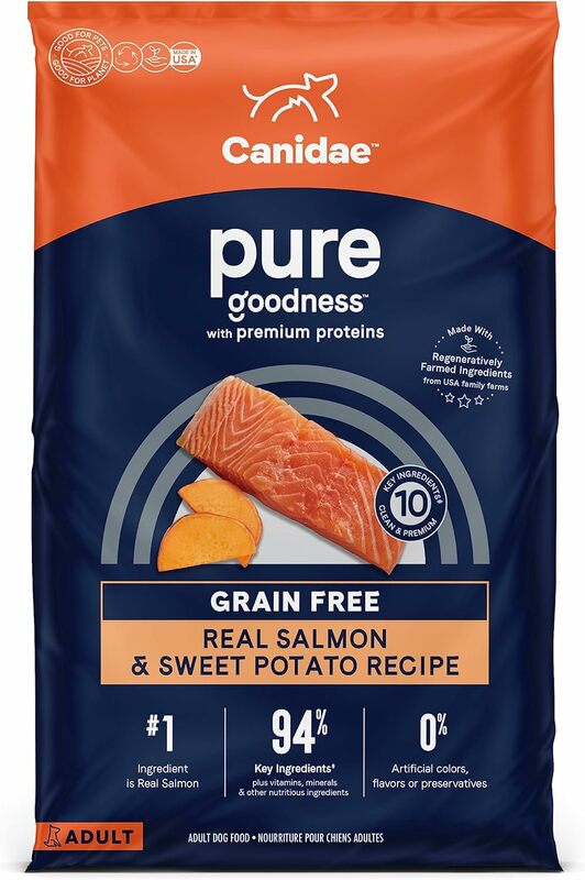 Canidae Pure Real Salmon & Sweet Potato ricetta Adult Dry Dog 22 LB