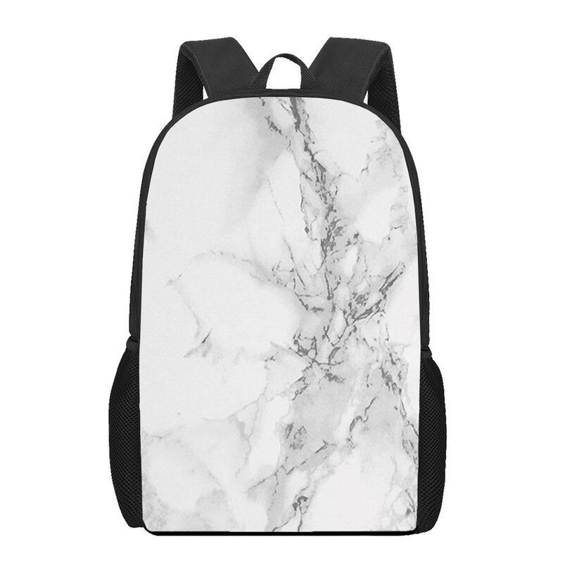 3D Print Marble Stone Veins School Bags para Adolescentes Meninas e Meninos, Casual Crianças Bookbags, Kids Large Capacity Backpack