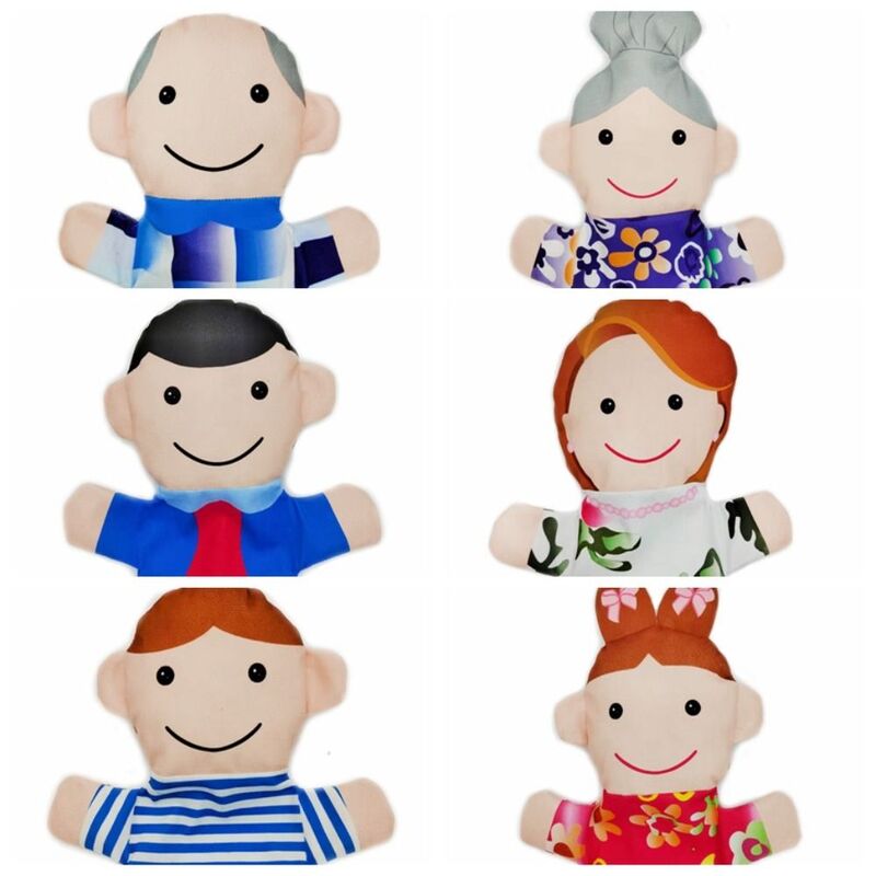 Pelúcia Stuffed Toy Dolls para familiares, fantoches de mão, pano para familiares, 12 tipos