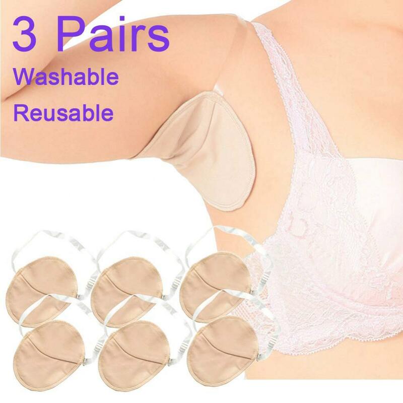 Soft Armpit Pads Invisible 3 Pairs Sweat Washable Cushion Reusable Protector