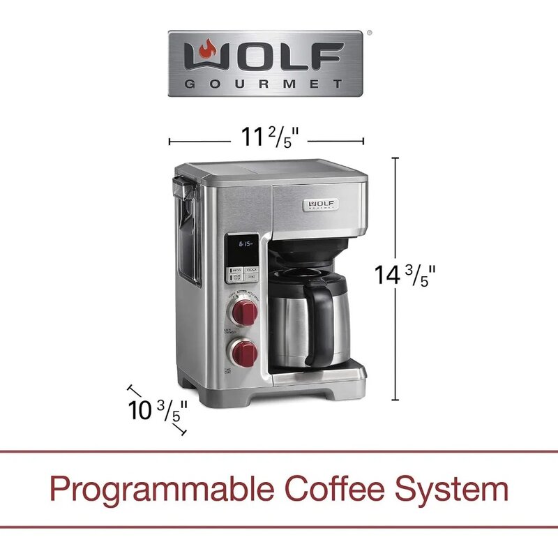 Nuevo sistema de cafetera programable GOURMET con 10 tazas de jarra térmica, Escala de Tierra integrada, depósito extraíble, WGCM100S
