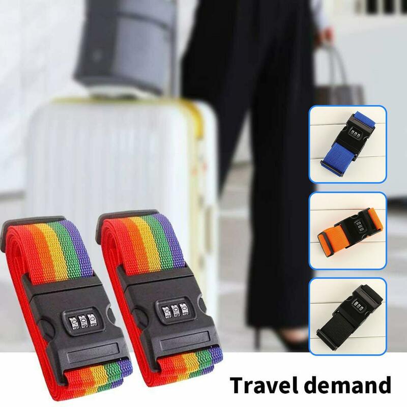 Arcoíris-candado con contraseña para equipaje, bolsa de equipaje con correa de equipaje, cinturones con dígitos, 3 contraseñas, calidad, I9L8