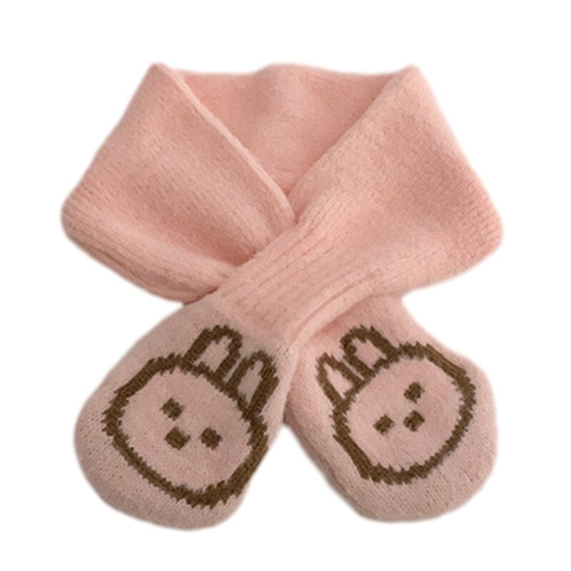 Élégant Long silencieux Adorable lapin tricoté écharpe chaude dessin animé foulard livraison directe