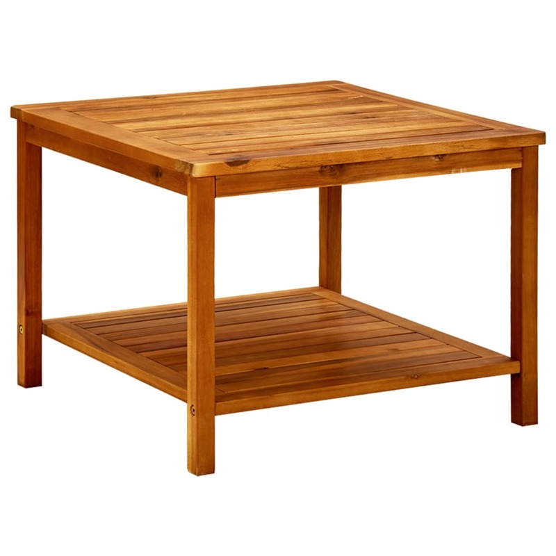Mesa de centro, mesa de chá de madeira de acácia maciça, móveis de sala 60x60x45 cm