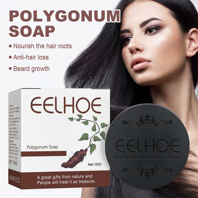 Шампунь для затемнения волос Polygonum, шампунь для чистки волос, Твердый шампунь, натуральные волосы, укрепляющий питательные корни волос