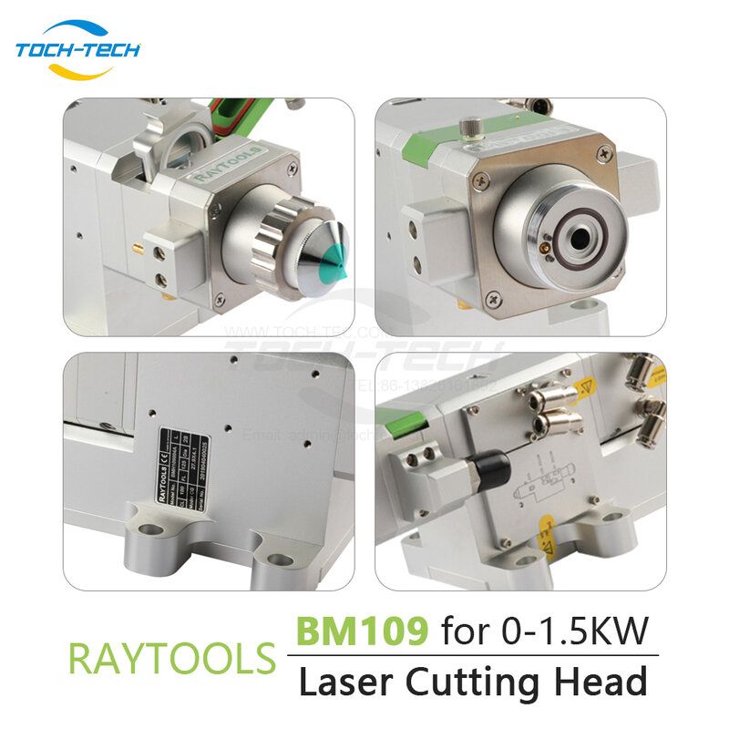 Raytools BM109 untuk kepala pemotong Laser serat daya rendah fokus otomatis lensa fokus BM109 untuk 0-1, 5kW QBH Metal F125/150/200mm