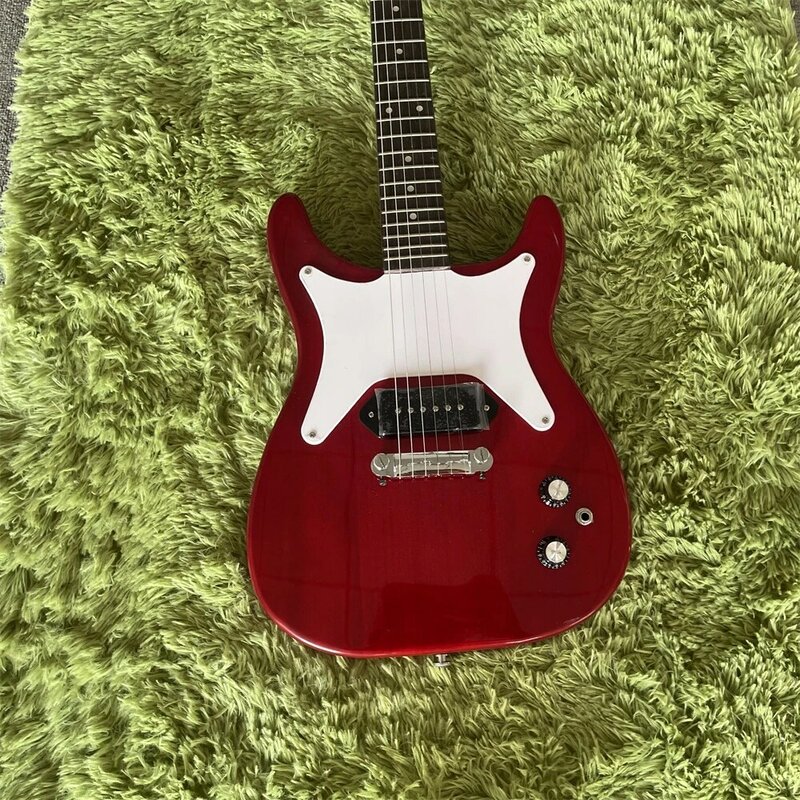 Free Shipping In Stock 6 Strings Electric Guitar  Transparent red Color Guitars mahogany Body Electric Guitarra