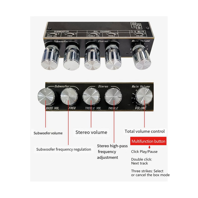 Placa amplificadora de potencia ZK-TB22 5,1, Bluetooth, 50W, Subwoofer de 100W, para caja de sonido con carcasa
