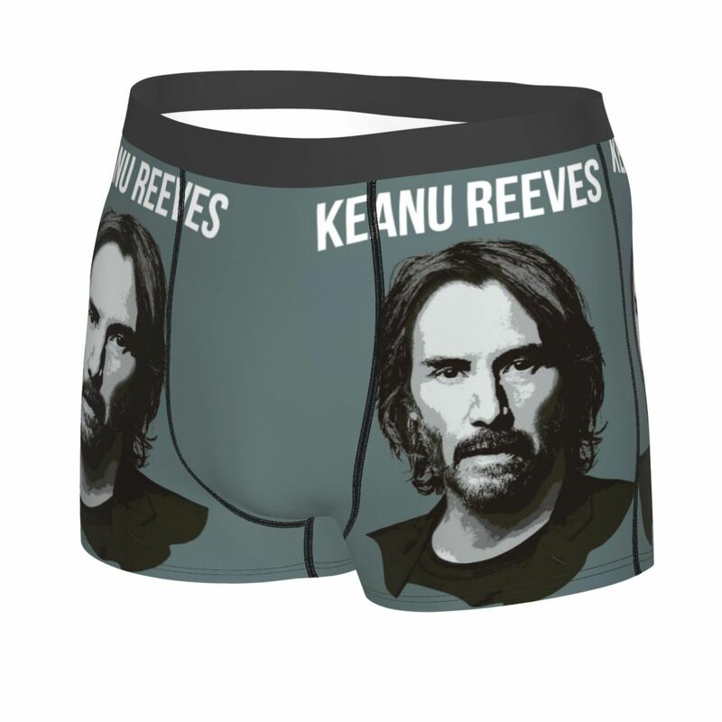 กางเกงในบ็อกเซอร์สำหรับผู้ชาย Keanu รีฟกางเกงในระบายอากาศได้ดีเยี่ยมกางเกงขาสั้นพิมพ์ลาย3D kado ulang tahun