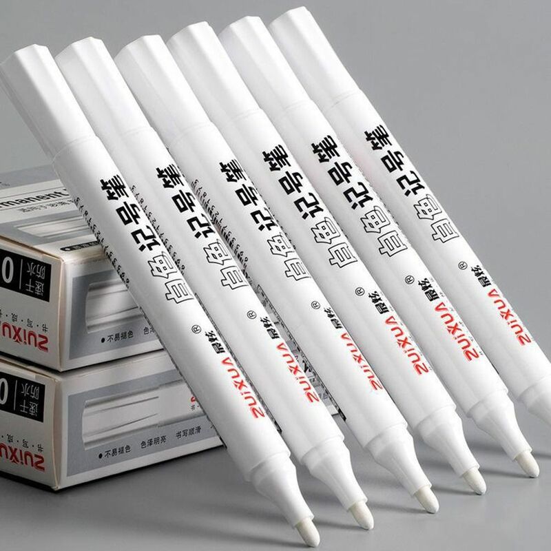 3pcs Not Easy To Fade White Permanent Paint Pen Smooth Writing Waterproof White Marker Pens Wear Resistant Not Dirty Hands