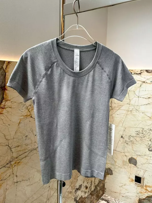 Lemon-camisa deportiva de manga corta para mujer, Top de secado rápido, transpirable, de alta elasticidad, para Yoga, Fitness y correr