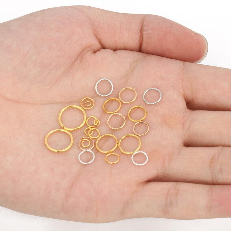 Lote de anillos de salto de 3, 4, 5, 6, 7, 8, 10 y 12mm, conectores de anillos divididos para accesorios de fabricación de joyas Diy, suministros al por mayor, 200 unidades