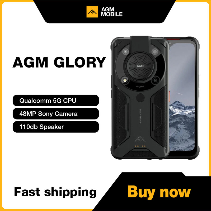 AGM Glory 5G Wytrzymały smartfon 8G+256G Android 11 NFC 6200 mAh z baterią arktyczną 6,53 cala