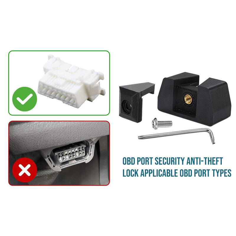 OBD Port Security Anti-Theft Lock para Veículos, Acessórios de segurança anti-roubo do carro, OBD 2 Guard para todos 1996 e mais recente