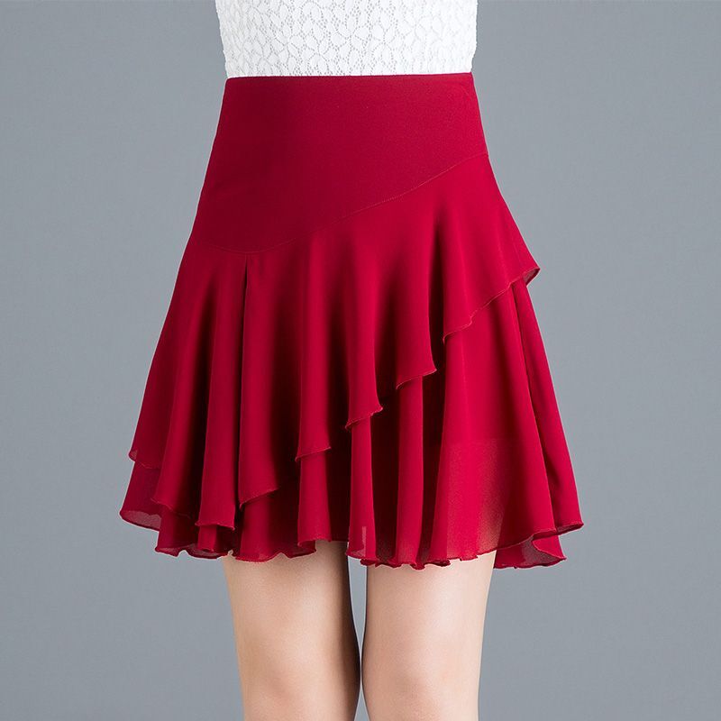Koreańska babeczka spleciona krótka spódniczka lato podstawowa jednolita moda składa nieregularną odzież damską z wysokim stanem elastyczne spódnice