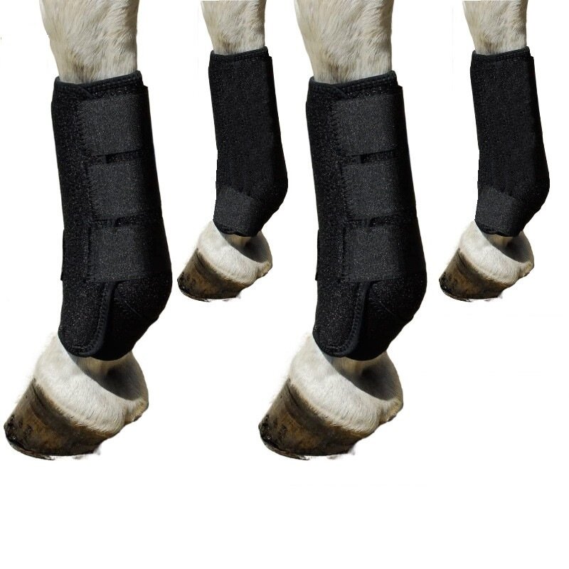 Pelindung kaki kuda membungkus 4x pelindung kaki kuda perlindungan kaki berkuda gigi depan Neoprene Aksesori pelindung untuk kaki sepatu bot