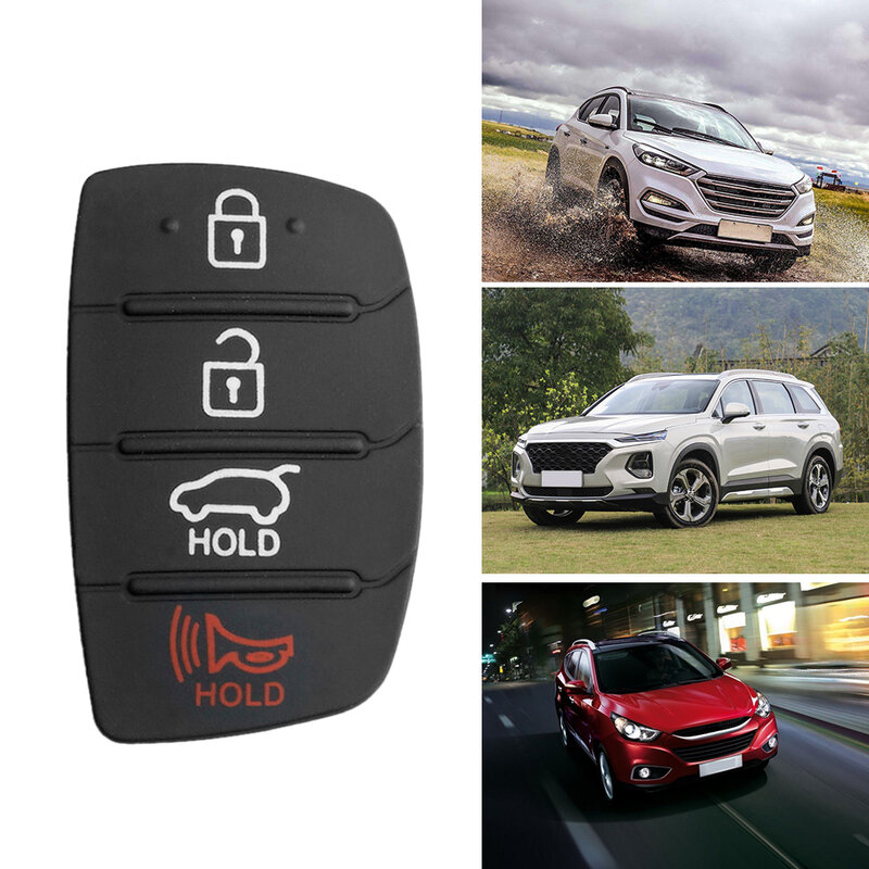 Recambio de almohadilla de silicona para llave de coche, carcasa plegable con tapa, 4 botones, para Hyundai, Kia