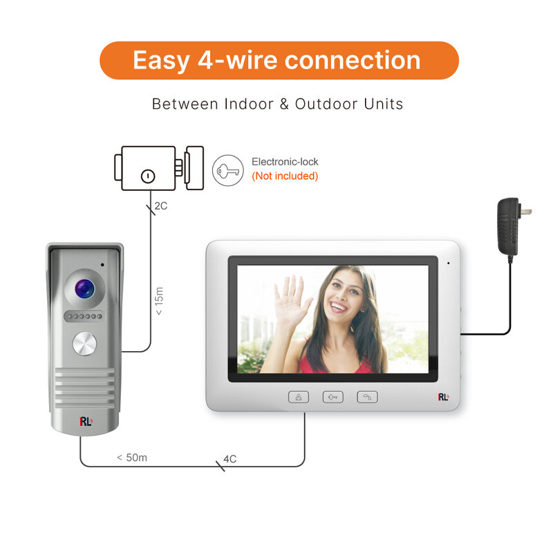 high quality smart home video intercom wide angle 7 inch camera door bell support 4 monitor