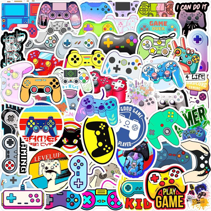 Cartoon Game Console Series Graffiti Adesivos, Adequado para Laptop, Capacetes, Decoração de Mesa, Brinquedos DIY, Atacado, 50pcs