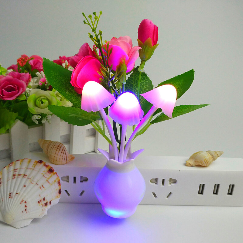 Novità Night Light EU & US Plug induzione Dream Mushroom Rose Luminaria Lamp 110V 220V lampada a fungo a colori luci notturne a LED