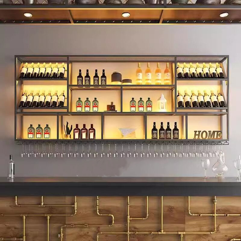 Whisky Display Bar Kast Omgekeerde Moderne Muurhouder Wijnkasten Cocktail Liquor Cremalheira De Vinho Bar Meubels