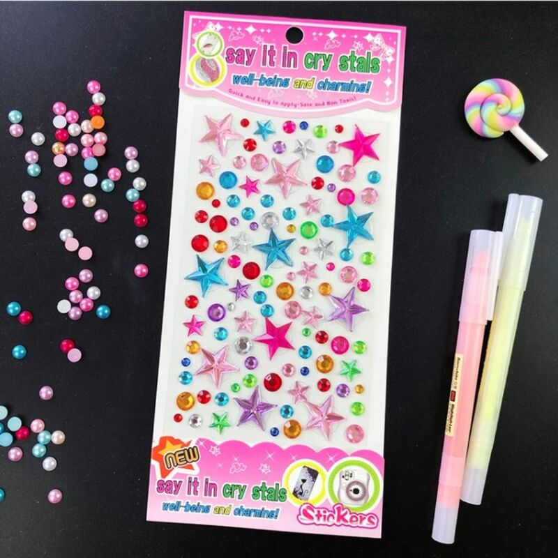 Decoration Stickers 3D Gem Stickers DIY Mobile Phone Scrapbooking Crystal Rhinestone Sticker Diary Album Self Adhesive