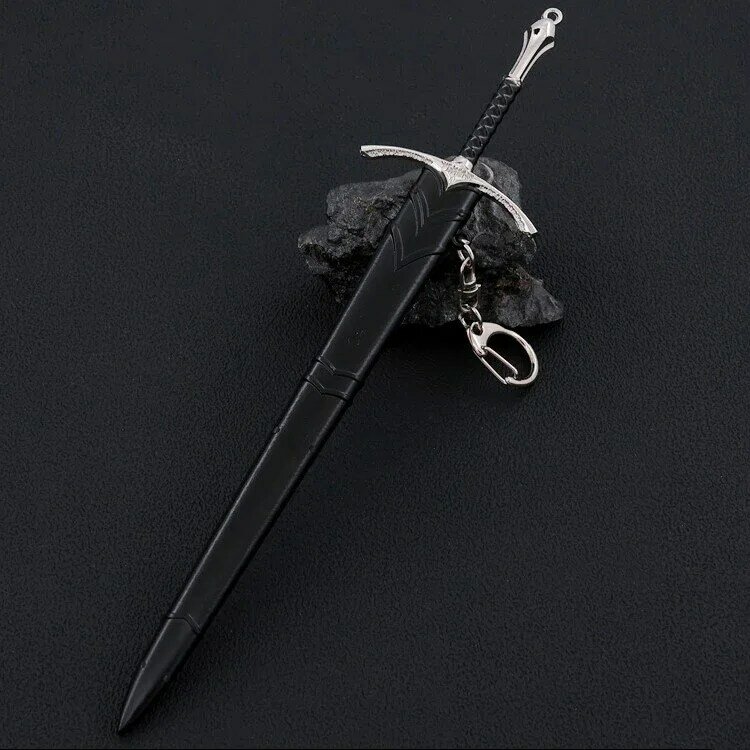 22cm filmy broń telewizyjna Gandalf Glamdring średniowieczny miecz nóż Melee materiał metalowy ozdoby kolekcja wyświetlacz na biurko zabawki prezentowe