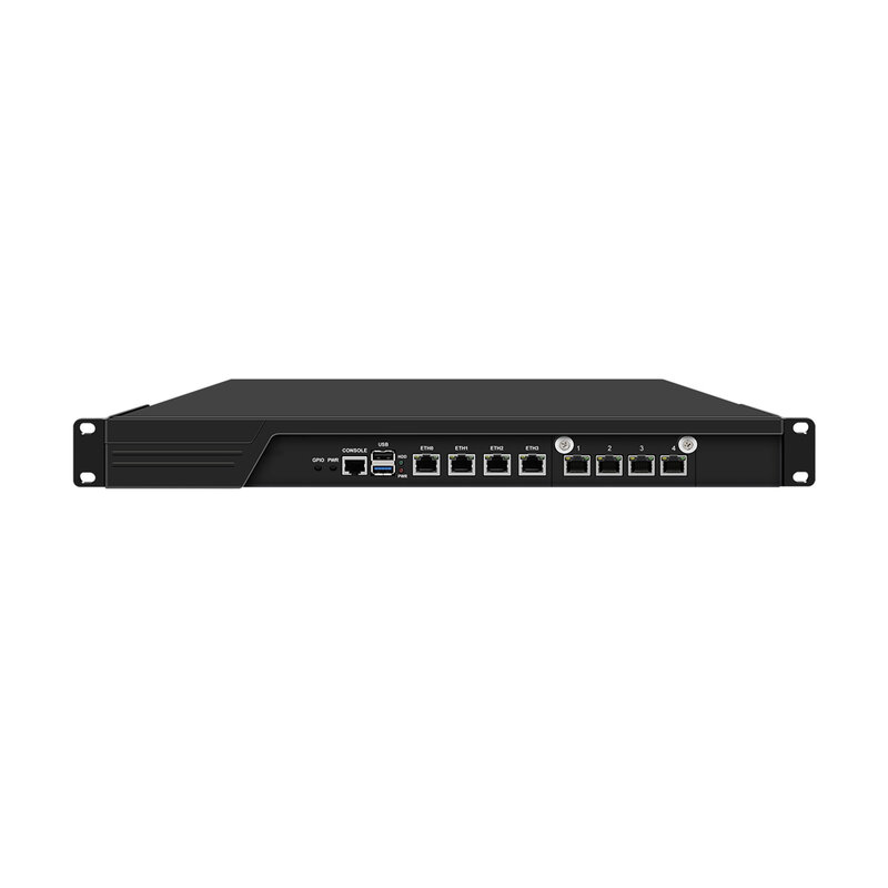 HUNSN 1U Firewall para montagem em rack, roteador de rede, Intel N100, N200, I3, N305, RJ55, 8x226 V, LAN 2.5Gbps, VGA,GPIO, 19"