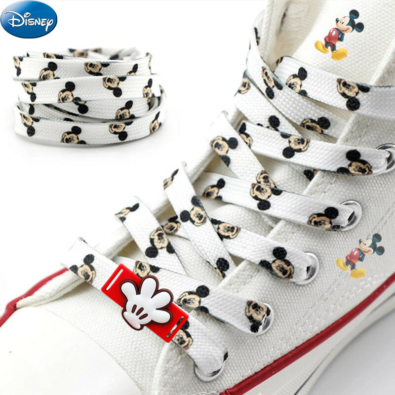 Disney Mickey Mouse Tali Sepatu Kawaii Anime Minnie Warna-warni Tali Sepatu Olahraga Aksesoris Hadiah Anak-anak untuk Anak-anak 120CM /150CM