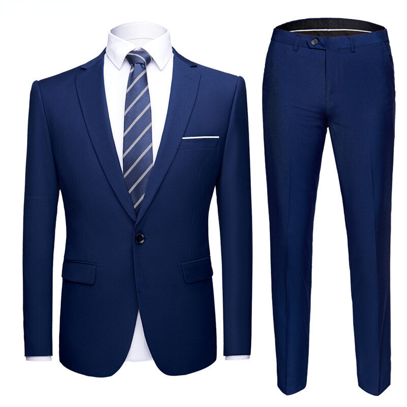 Мужской деловой костюм из двух предметов, элегантный роскошный полный пиджак, жилет и брюки, облегающий пиджак, брюки для свадьбы, 2023